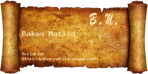Bakos Matild névjegykártya